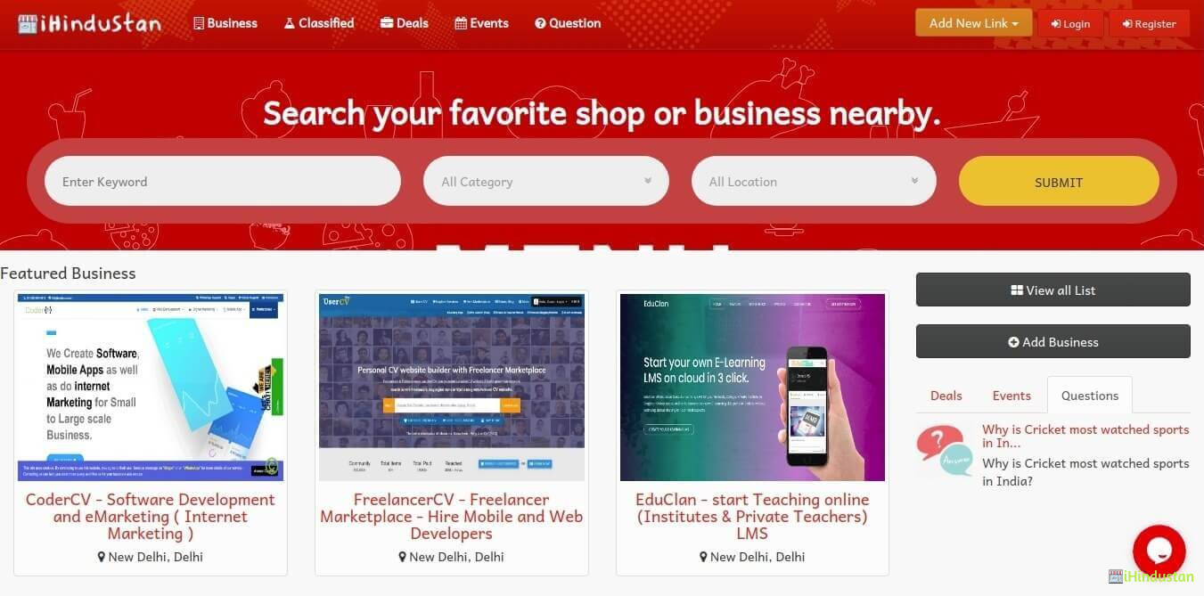 iHindustan - India's own Local Business Search Engine